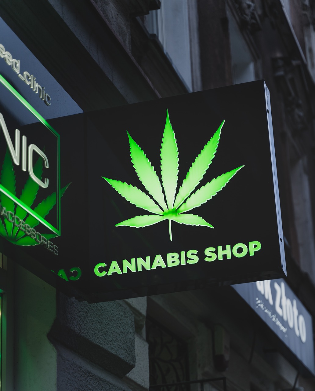 canabis, shop, street